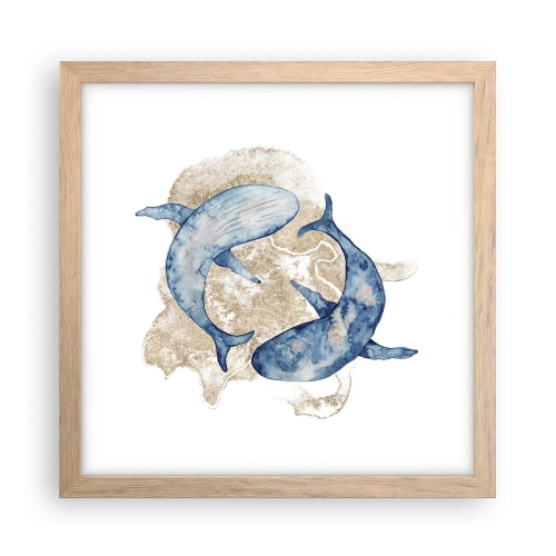 Poster in einem Rahmen aus heller Eiche - Freundschaft oder Liebe? - 30x30 cm