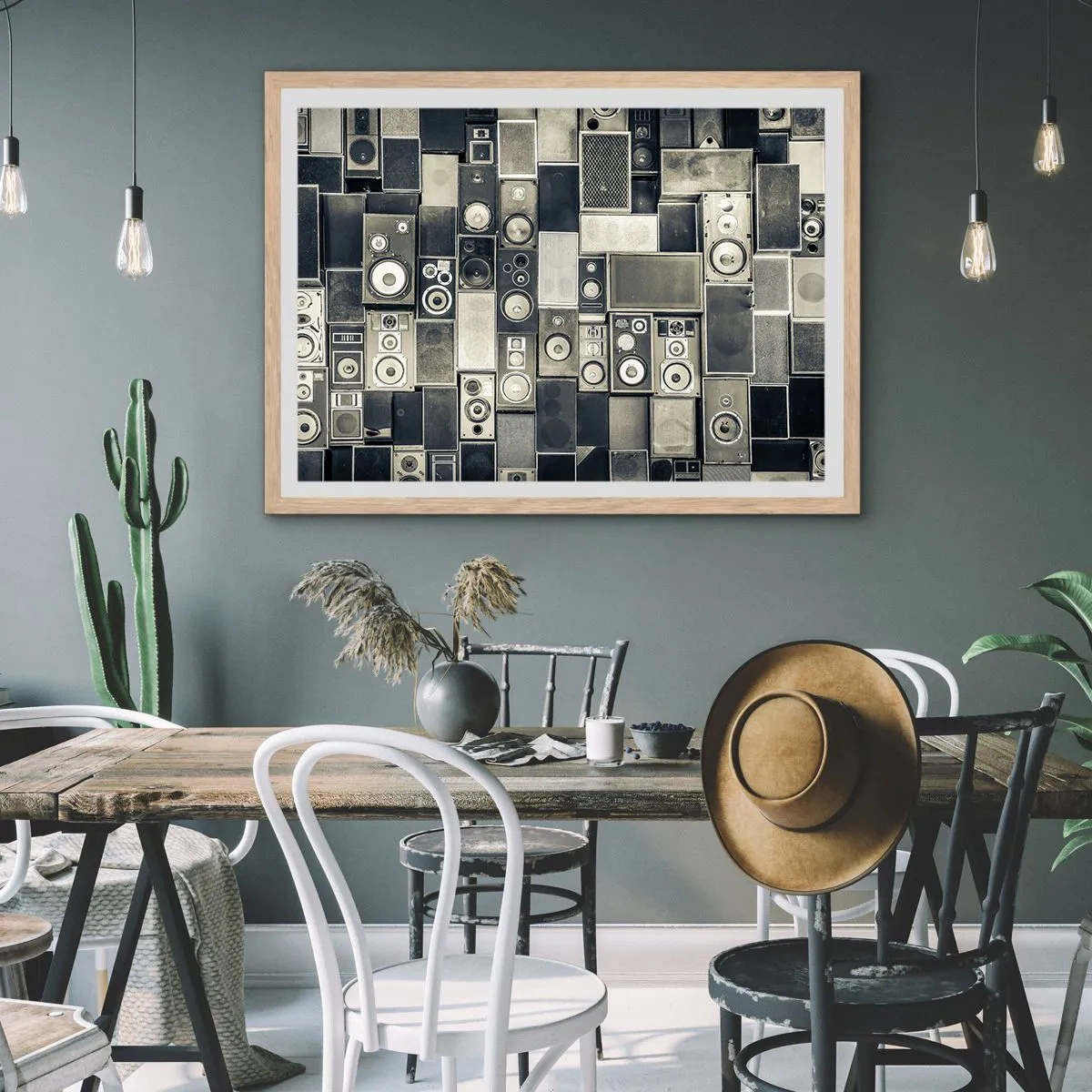 Poster in einem Rahmen aus heller Eiche - Und es ist alles in Ordnung - 70x50 cm