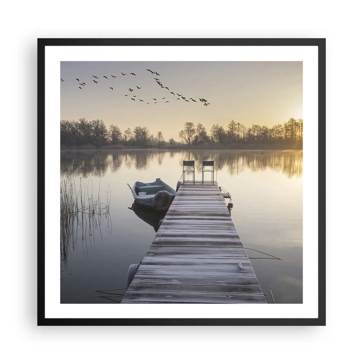 Poster in einem schwarzem Rahmen - Ich komme nach einiger Zeit zurück - 60x60 cm