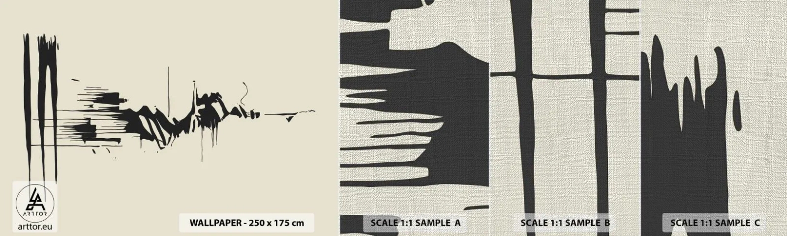Fototapeten Muster Premium Canvas - Hastige Abstraktion - Abstraktion, Minimalismus, Stück - 100x30 cm