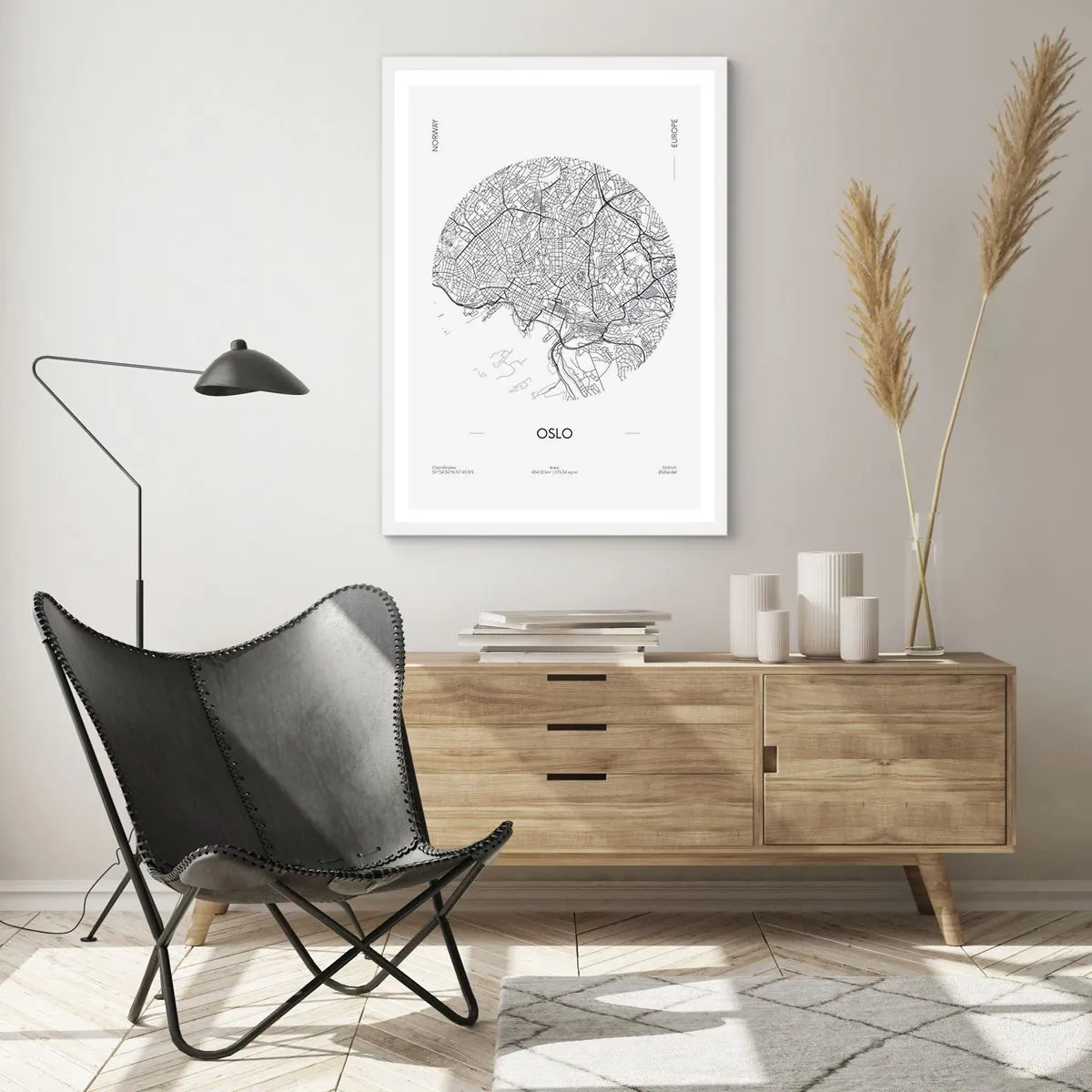 Poster in einem weißen Rahmen - Anatomie von Oslo - 30x40 cm