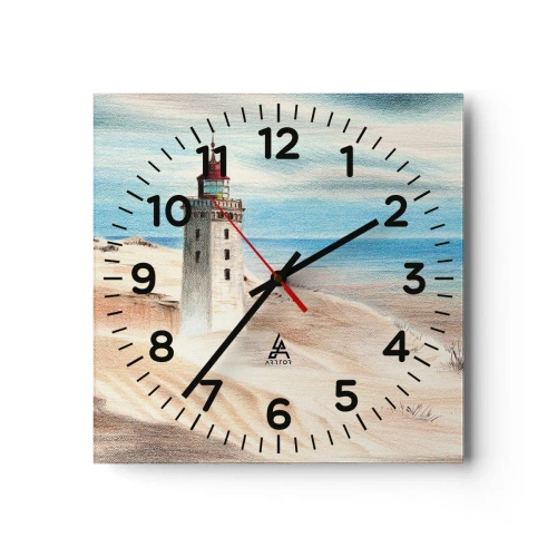 Wanduhr - Glasuhr - Immer aufs Meer starrend - 40x40 cm