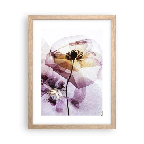 Poster in einem Rahmen aus heller Eiche - Transparente Körperblumen - 30x40 cm