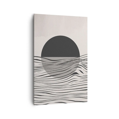 Bild auf Leinwand - Leinwandbild - Abstrakte Linien und geometrische Formen in gedeckten Farben - 80x120cm - Halbe Komposition - Moderne Wanddekoration für Wohnzimmer und Schlafzimmer ARTTOR