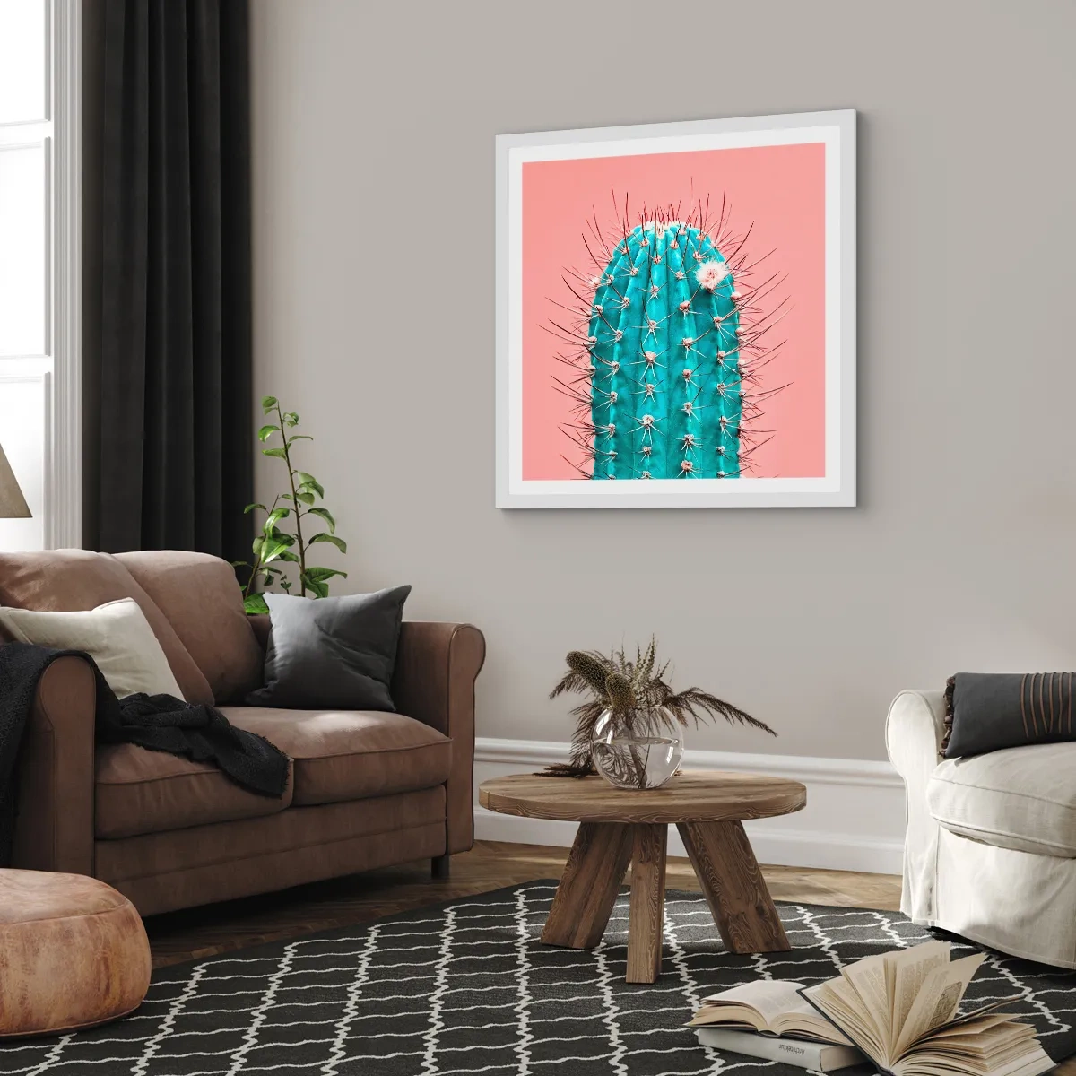 Poster in einem weißen Rahmen - Schau einfach hin - 60x60 cm