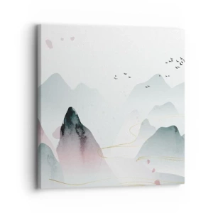 Bild auf Leinwand - Leinwandbild - Über die Gipfel - 30x30 cm