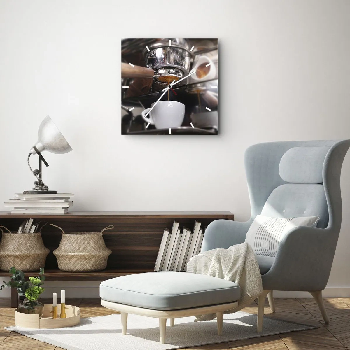 Wanduhr - Glasuhr - Gute Zeit des Tages - 40x40 cm