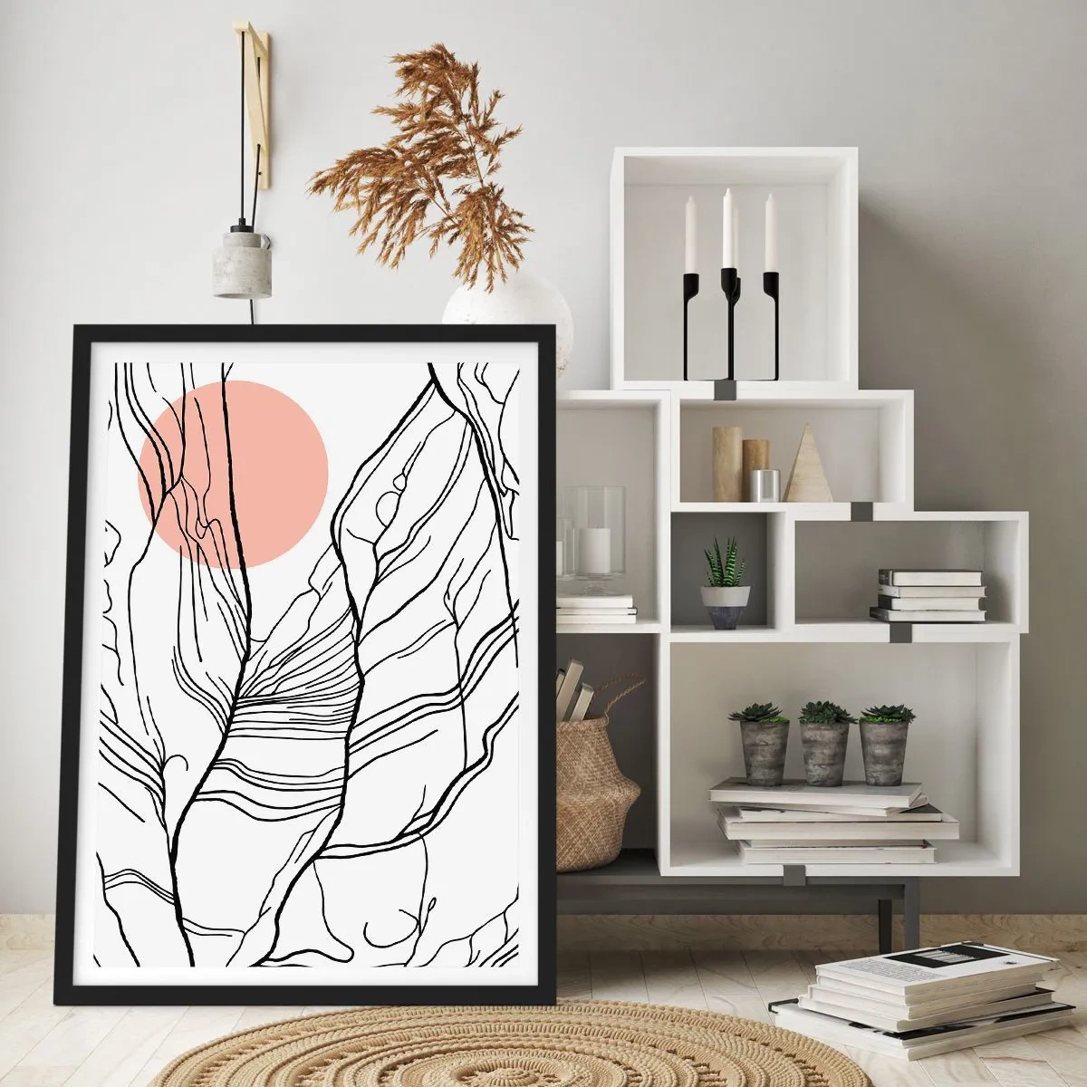 Poster in einem schwarzem Rahmen - In einem Netz aus Zweigen - 30x40 cm