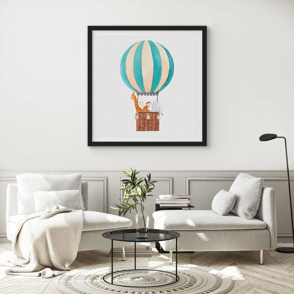 Poster in einem schwarzem Rahmen - Fantastische Reise - 30x30 cm