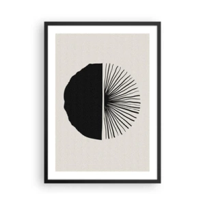 Poster in einem schwarzem Rahmen - Minimalistische Schwarz-Weiß-Abstraktion - 50x70cm - Eine Reihe von Möglichkeiten - Moderne Wanddekoration für Wohnzimmer und Schlafzimmer ARTTOR