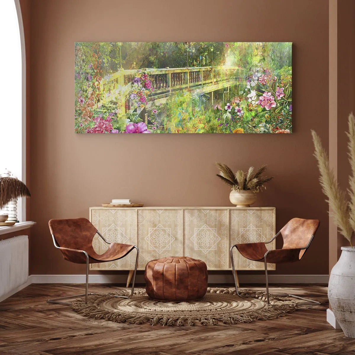 Bild auf Leinwand - Leinwandbild - Eine Brücke aus Frühlingsseufzern - 90x30 cm