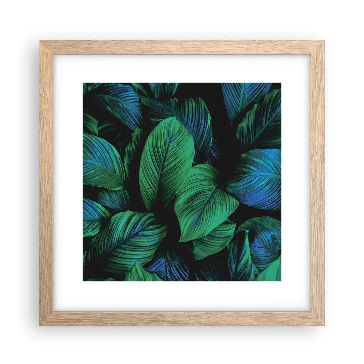 Poster in einem Rahmen aus heller Eiche - In der grünen Menge - 30x30 cm