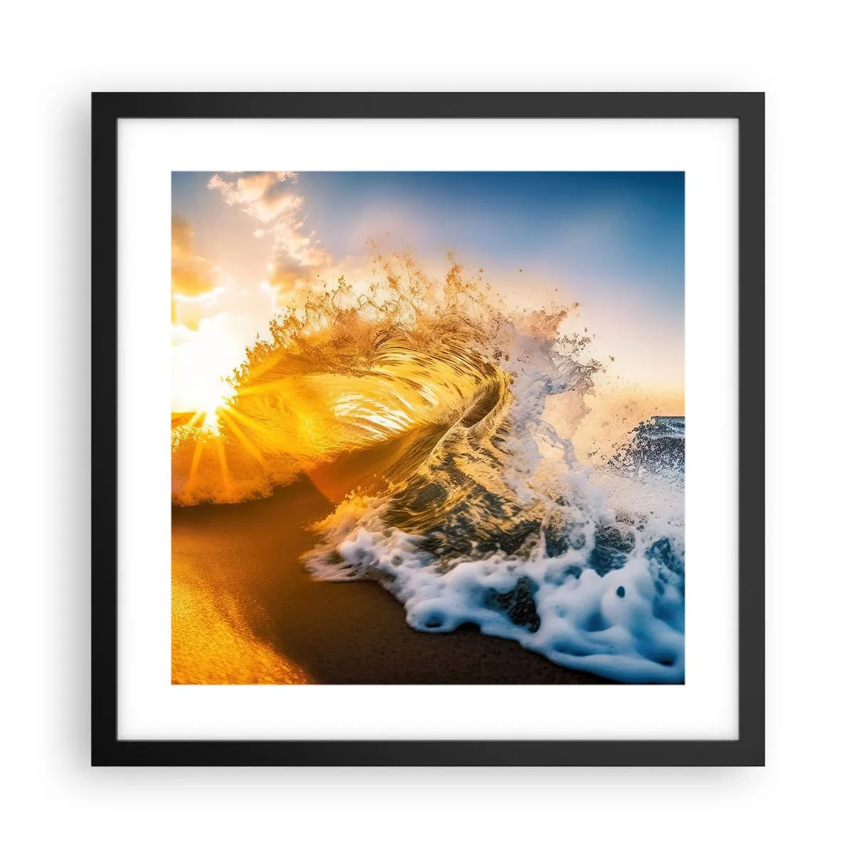 Poster in einem schwarzem Rahmen - Spaß im Sand - 40x40 cm