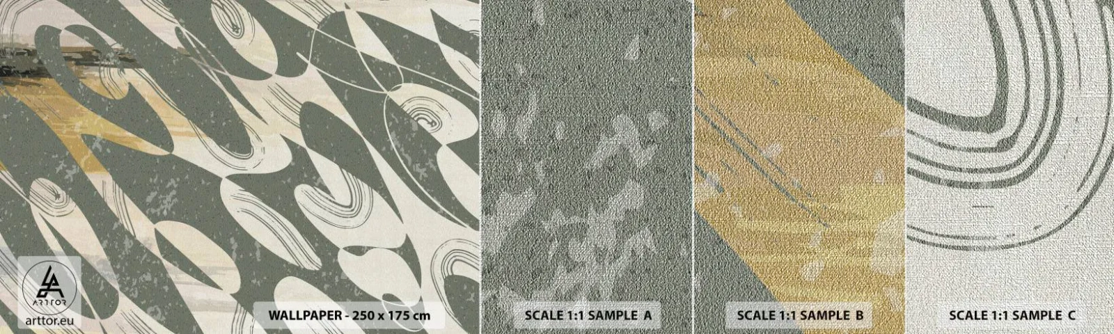 Fototapeten Muster Premium Canvas - Rhythmische Abstraktion - Abstraktion, Modern, Alt - 100x30 cm