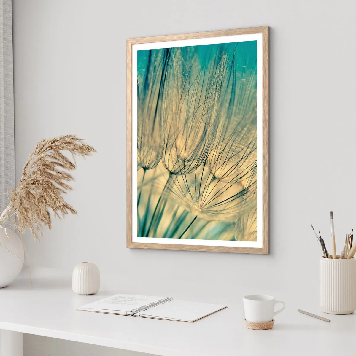 Poster in einem Rahmen aus heller Eiche - In Erwartung des Windes - 30x40 cm