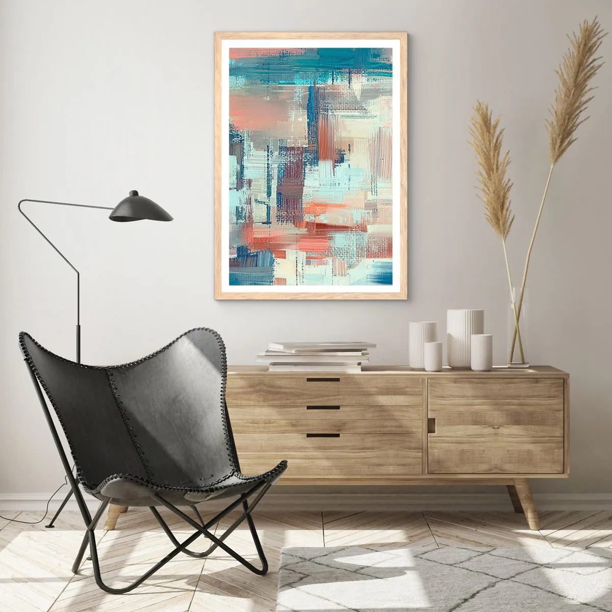 Poster in einem Rahmen aus heller Eiche - Zum Licht kommen - 30x40 cm