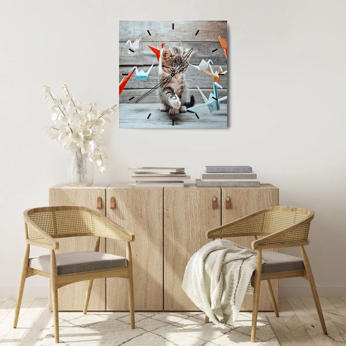 Wanduhr - Glasuhr - Erste Stunde - 30x30 cm