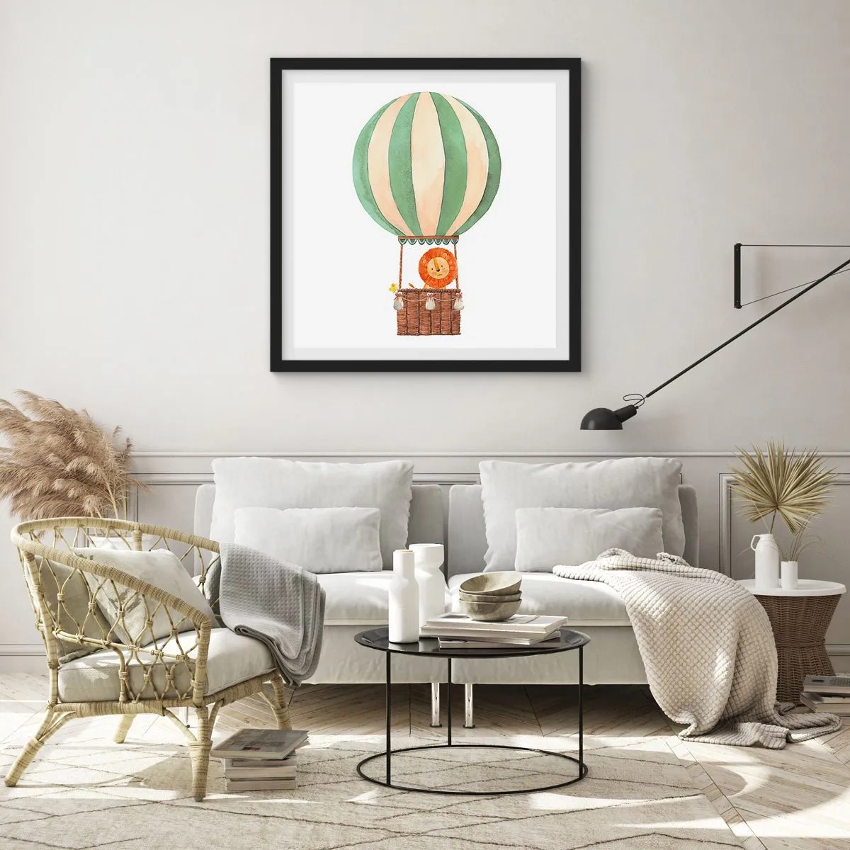 Poster in einem schwarzem Rahmen - Leons Reisen - 30x30 cm