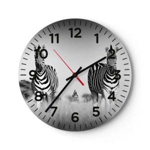 Wanduhr - Glasuhr - Die Welt ist doch schwarz-weiß - 40x40 cm