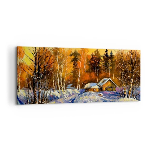 Bild auf Leinwand - Leinwandbild - Wintereindruck in der Sonne - 100x40 cm