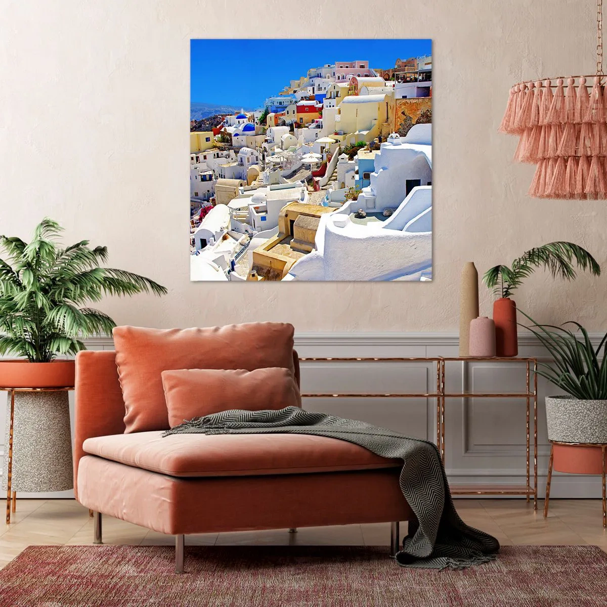 Bild auf Leinwand - Leinwandbild - Der Traum vom griechischen Sommer - 50x50 cm