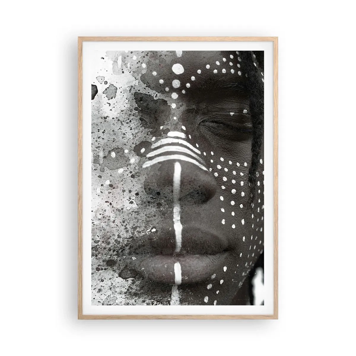 Poster in einem Rahmen aus heller Eiche - Entdecke den Urgeist - 70x100 cm