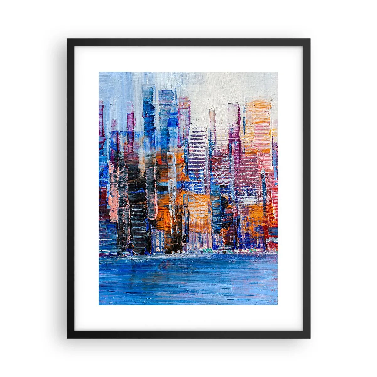 Poster in einem schwarzem Rahmen - Fröhliche Metropole - 40x50 cm