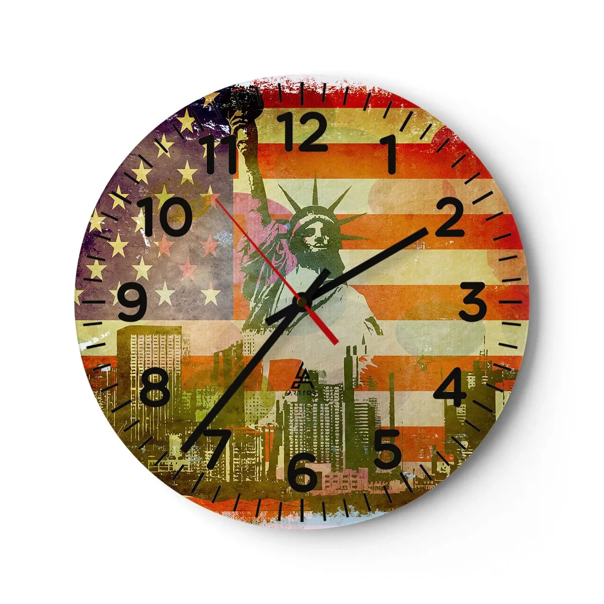 Wanduhr - Glasuhr - Viva Amerika! - 40x40 cm