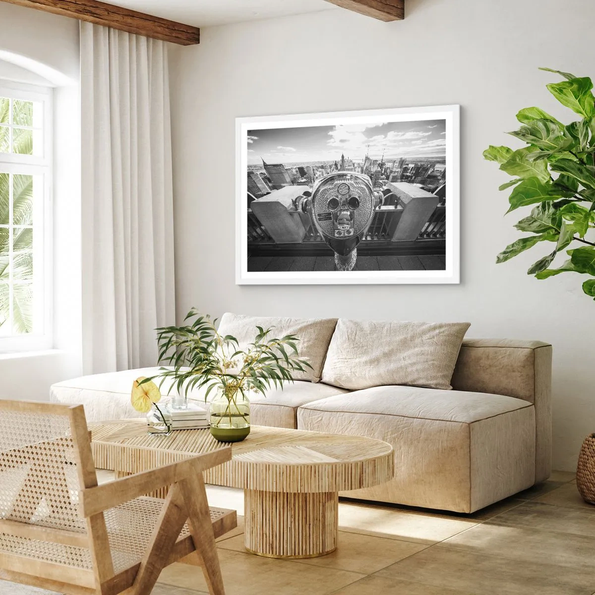 Poster in einem weißen Rahmen - Stadt über den Städten - 40x30 cm