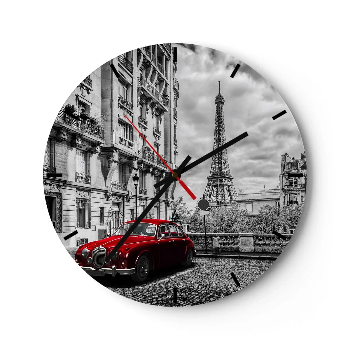 Wanduhr - Glasuhr - Raubtier in der Stadt - 40x40 cm
