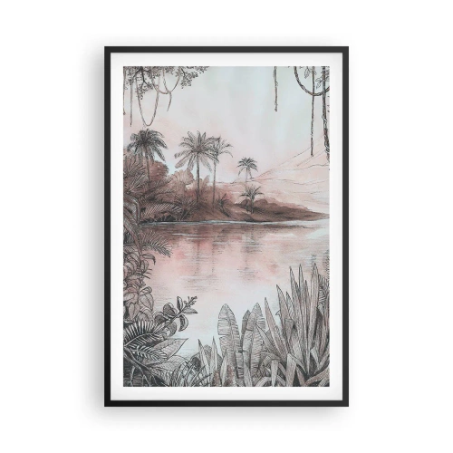 Poster in einem schwarzem Rahmen - Tagebuch eines Entdeckers aus dem 19. Jahrhundert - 61x91 cm