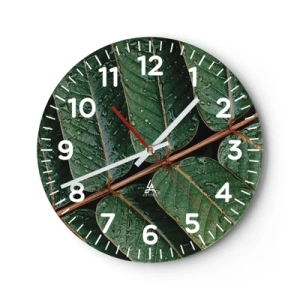 Wanduhr - Glasuhr - Im grünen Rhythmus - 30x30 cm