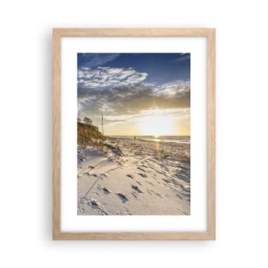 Poster in einem Rahmen aus heller Eiche - Einladung zu einem Spaziergang - 30x40 cm