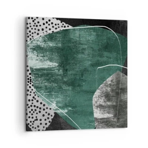 Bild auf Leinwand - Leinwandbild - Bunte Abstraktion mit Blattgold - 50x50 cm