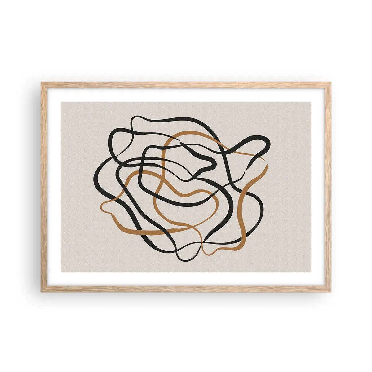 Poster in einem Rahmen aus heller Eiche - Alles ging schief - 70x50 cm