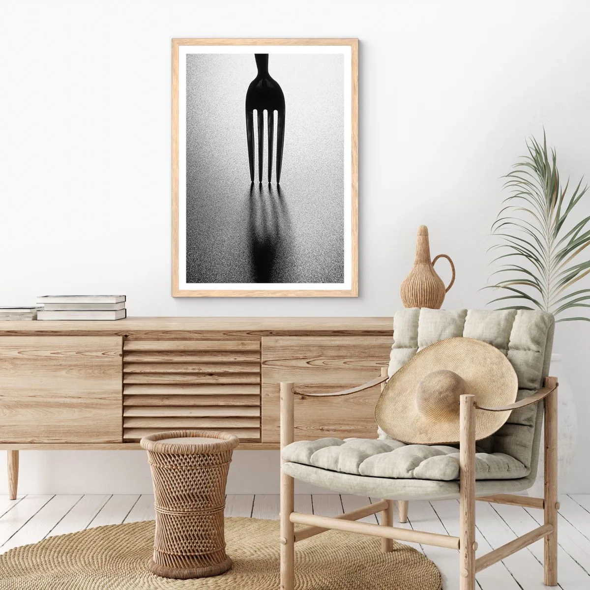 Poster in einem Rahmen aus heller Eiche - Licht und Schatten - 30x40 cm