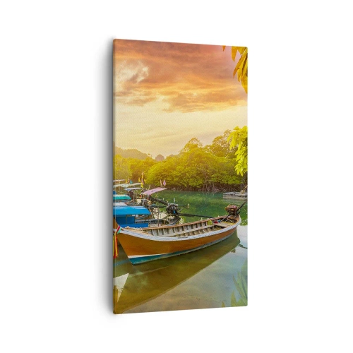 Bild auf Leinwand - Leinwandbild - Vor einem anstrengenden Tag - 55x100 cm