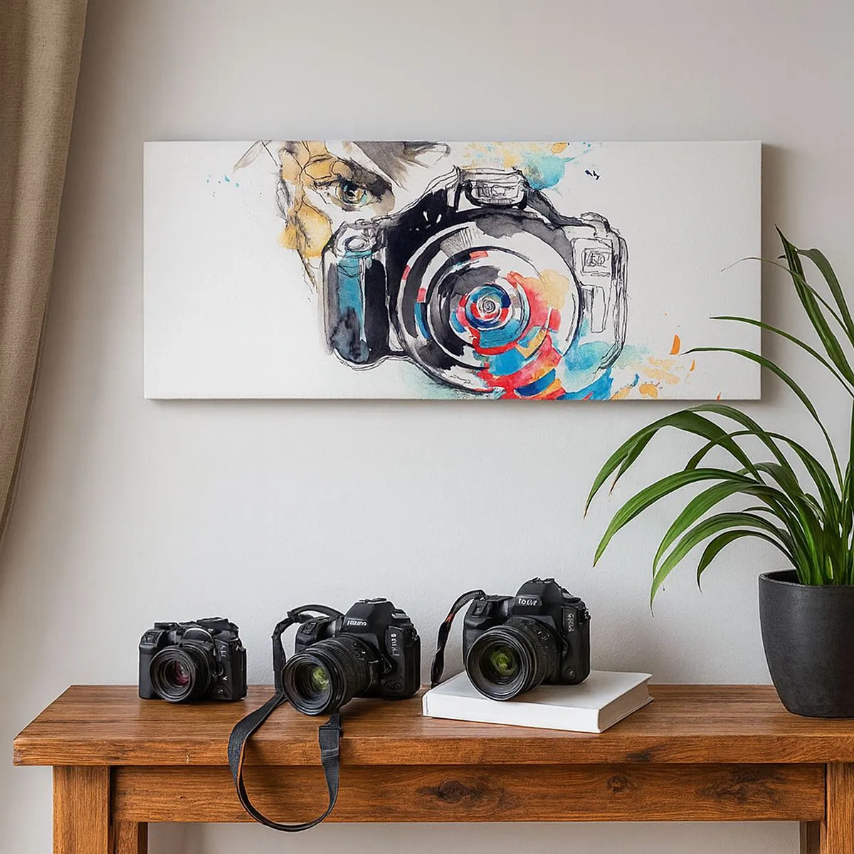 Bild auf Leinwand - Leinwandbild - Im Auge der Linse - 100x40 cm