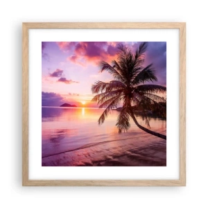 Poster in einem Rahmen aus heller Eiche - Behaglichkeit bis zum Horizont - 40x40 cm