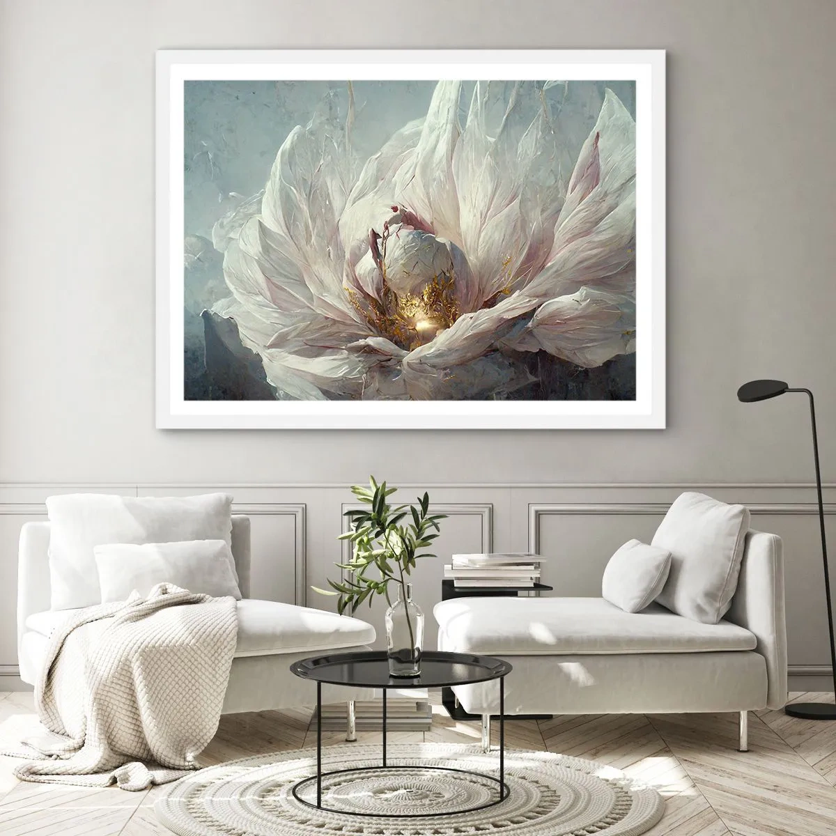 Poster in einem weißen Rahmen - Sie blüht alle hundert Jahre einmal - 70x50 cm