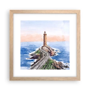 Poster in einem Rahmen aus heller Eiche - Dem Meer zugewandt - 30x30 cm