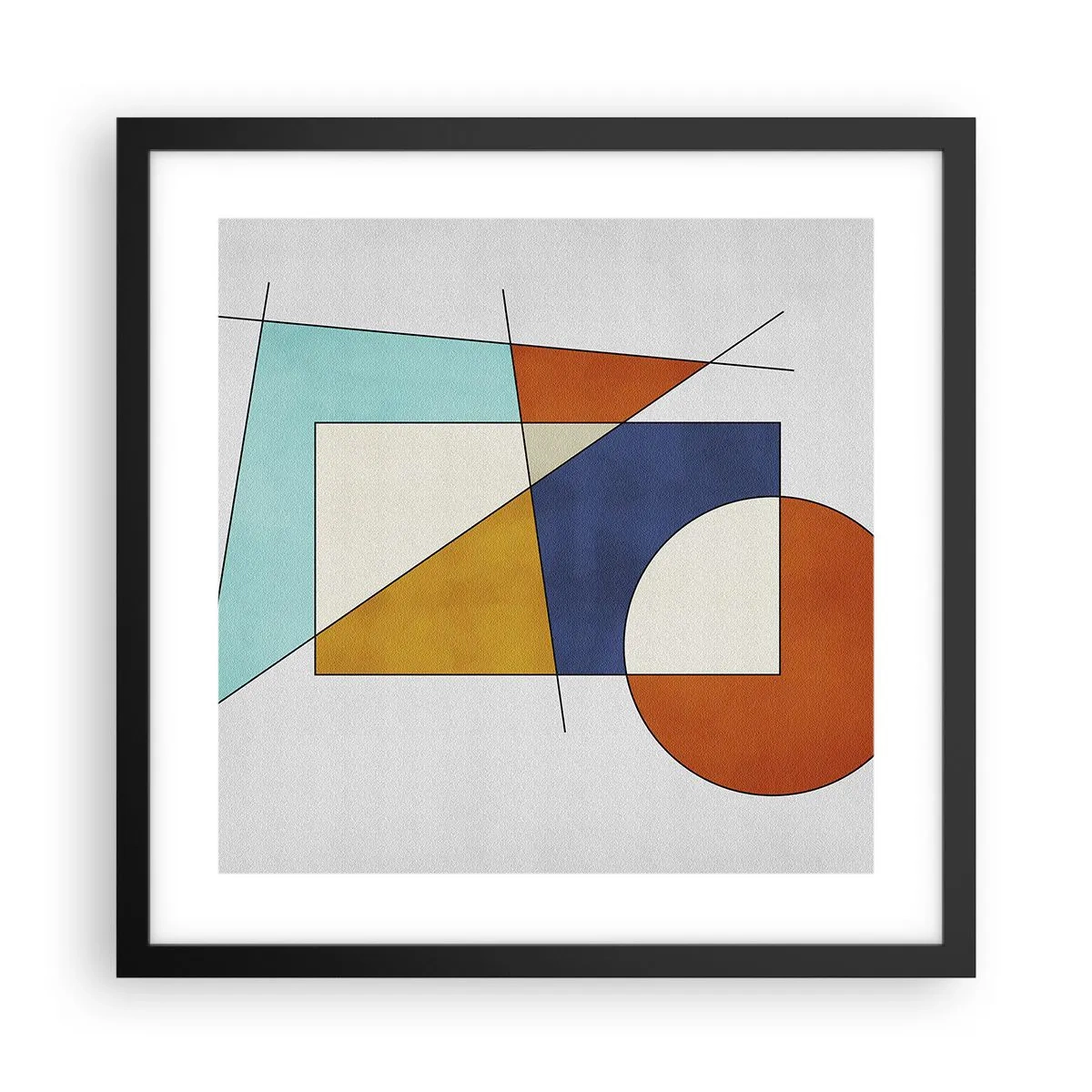 Poster in einem schwarzem Rahmen - Abstraktion: modernistisches Spiel - 40x40 cm