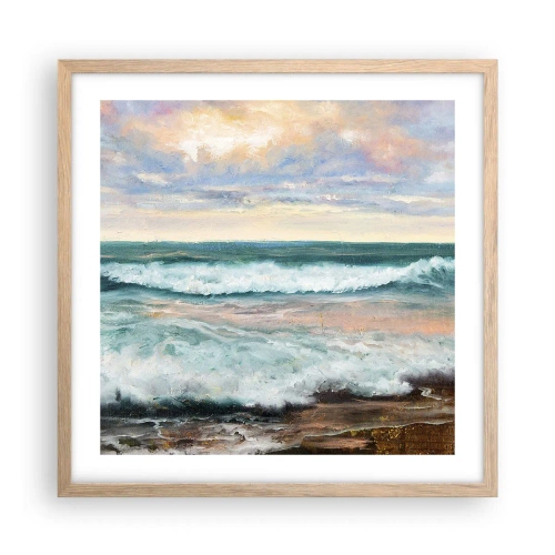 Poster in einem Rahmen aus heller Eiche - Hier werden Sie Ihre Seele baumeln lassen - 50x50 cm