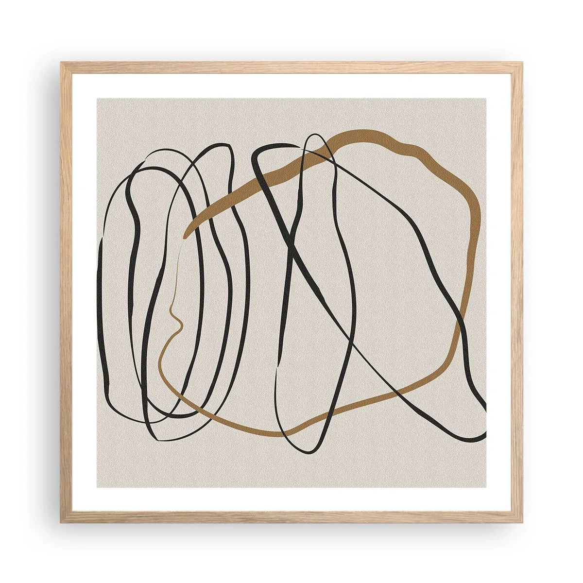 Poster in einem Rahmen aus heller Eiche - Komposition – Looptanz - 60x60 cm