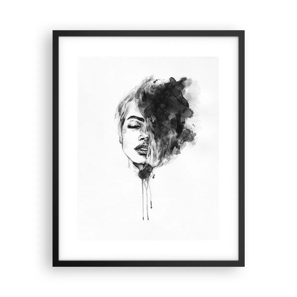 Poster in einem schwarzem Rahmen - Wovon träumt das Mädchen - 40x50 cm