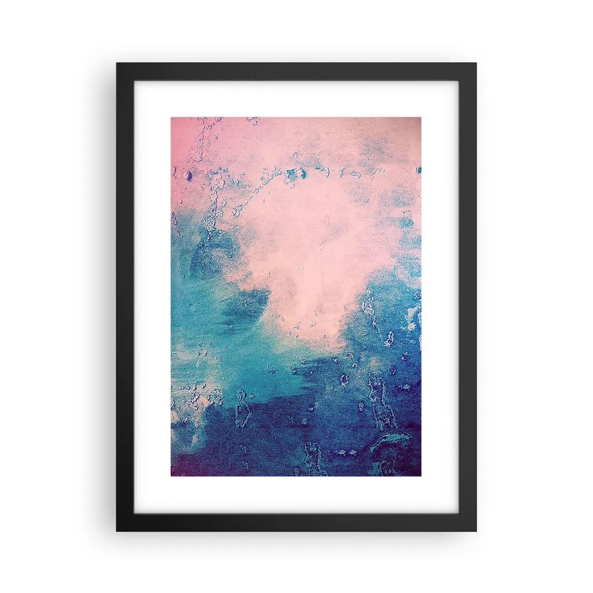 Poster in einem schwarzem Rahmen - Himmelsblaue Umarmungen - 30x40 cm