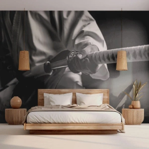 Fototapete Premium Sand - Kriegerseele - Samurai-Schwert, Japan, Kampfkunst - 200x140 cm