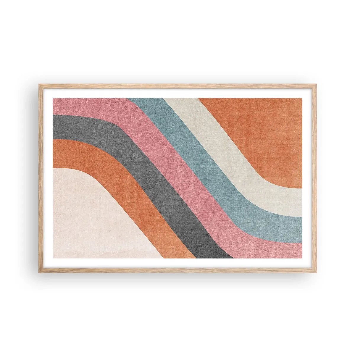 Poster in einem Rahmen aus heller Eiche - Diagonale Komposition – Bewegung - 91x61 cm