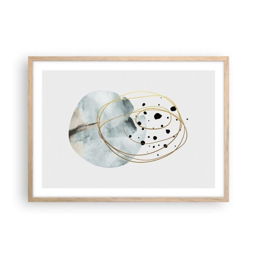 Poster in einem Rahmen aus heller Eiche - Vom Weltraum umarmt - 70x50 cm