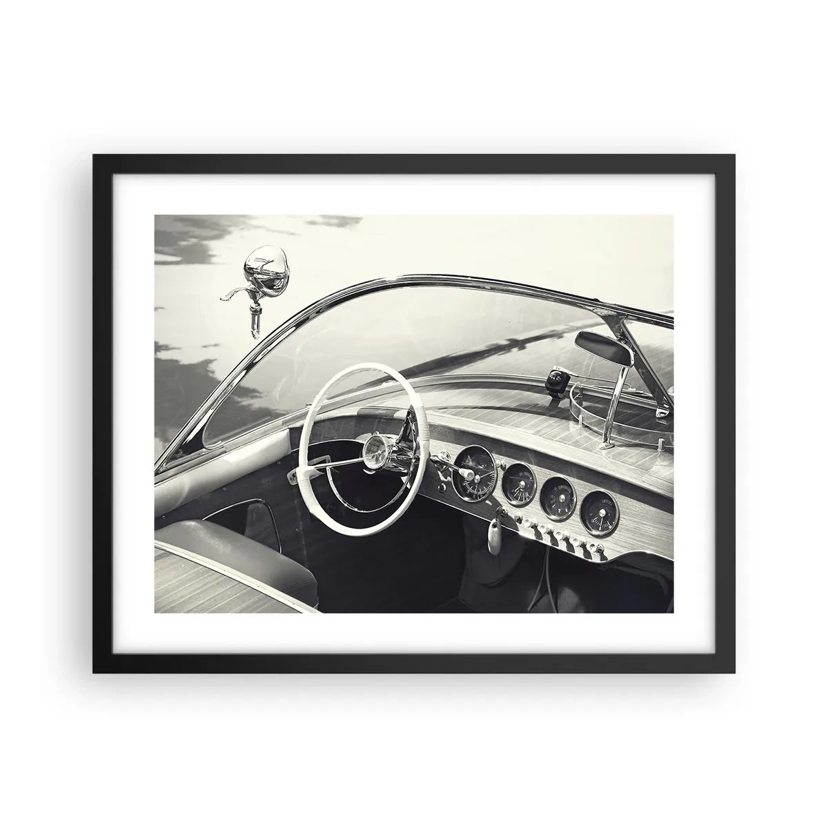 Poster in einem schwarzem Rahmen - Wetter für die Reichen - 50x40 cm